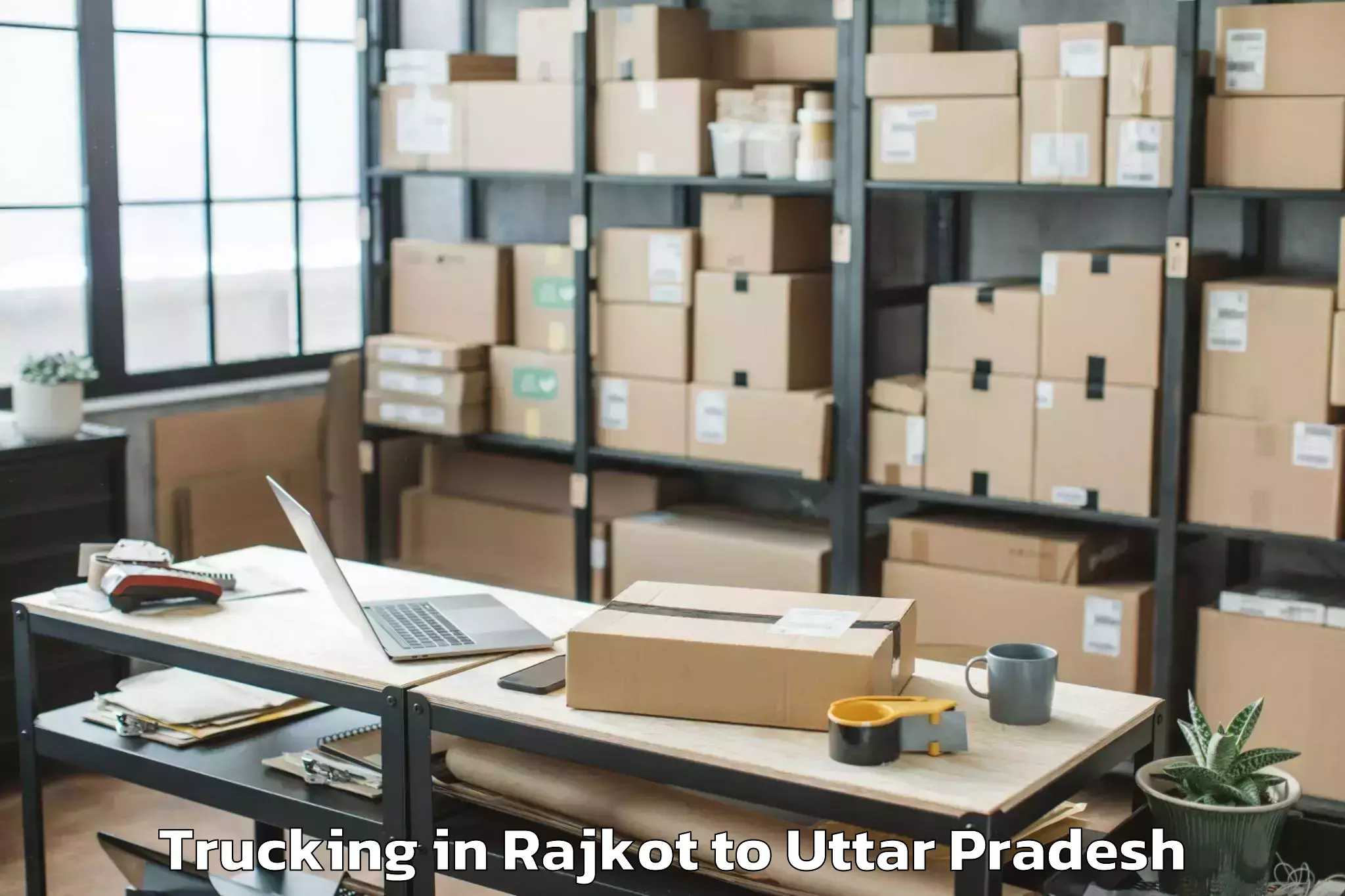 Trusted Rajkot to Abhilashi University Noida Trucking